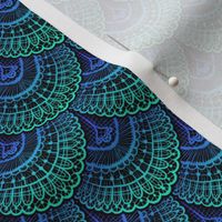 Lace Fantasy Dragon Mermaid Scales in Blue Teal | Costume Elegant Fish Scallop Crochet