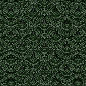 Lace Fantasy Dragon Mermaid Scales in Moss Green | Costume Elegant Fish Scallop Crochet