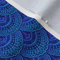 Lace Fantasy Dragon Mermaid Scales in Sapphire Blue | Costume Elegant Fish Scallop Crochet