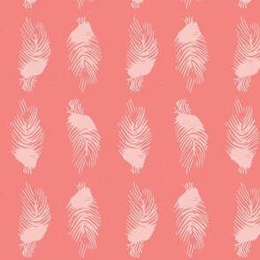 Flamingo Feather Prints with Grapefruit Juice