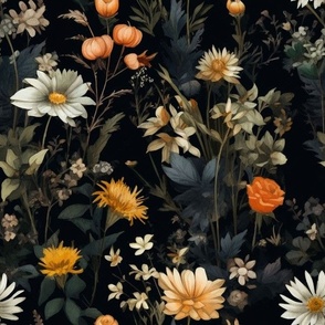 Wildflowers Dark Floral