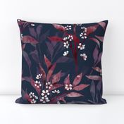 purple plum branches and flowers deep blue 24in