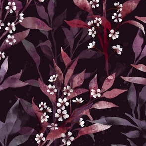 purple plum branches and flowers deep purple 24in