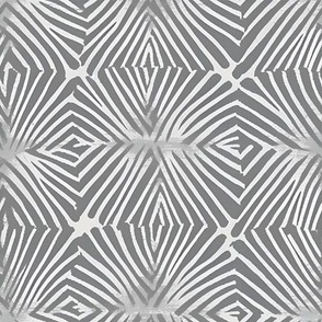 Geometric Lino Cut Grey