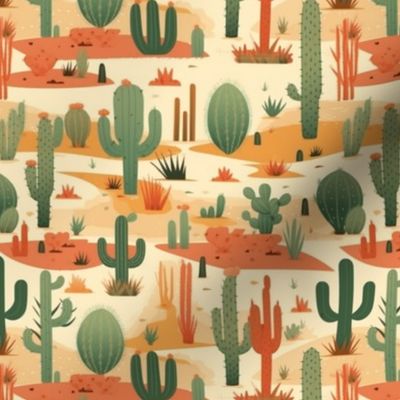 Retro Cactus Desert