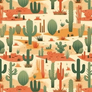 Retro Cactus Desert