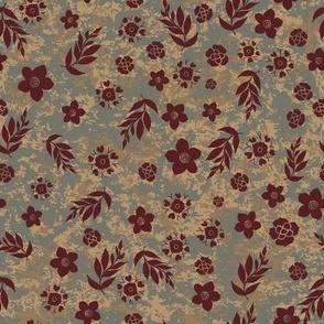 Dark Floral Camouflage Texture 