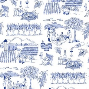 Toile At the Vineyard, Vineyard Life, Regency Period, Wine and Wine Tasting, Picnic