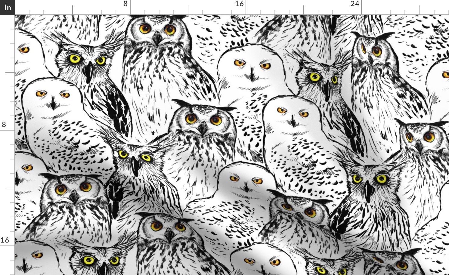 owls ink drawing