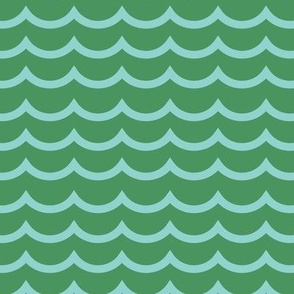 Cute Scallop stripe in colors of green and aqua blue.
