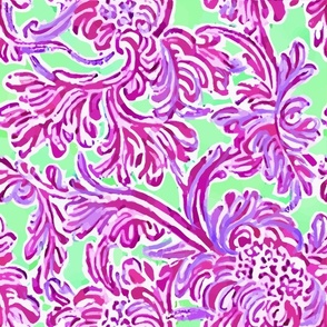 Soft pink and green paisley