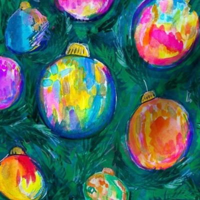 Colorful Christmas Baubles 