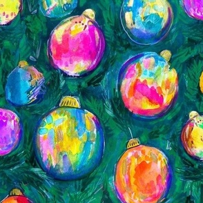 Colorful Christmas Baubles 