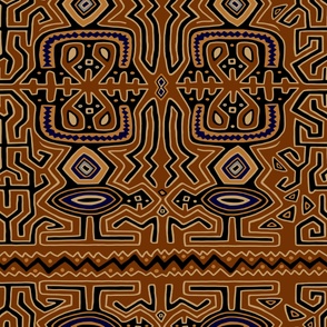 Shaman Tribal ZigZag - Design 15124063 - Rust Black Ivory - Large Scale