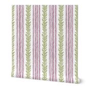 Twill Vine Stripe Plum and Olive