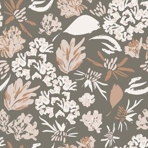 Abstract Boho Floral (Brown)(6")