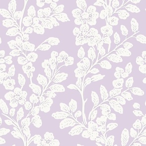Stamped Leaves Warm Lilac