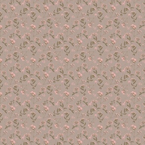Dainty Floral Brown - half scale