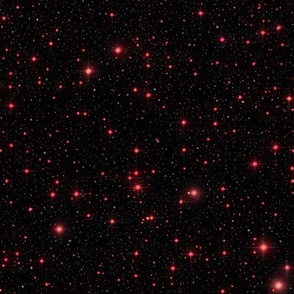 Starry Night of Beautiful Universe with Red Stars