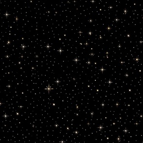 Starry Night of Beautiful Universe with Gold Stars