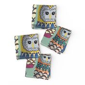 Owl Matryoshka Dolls - Green - BIG