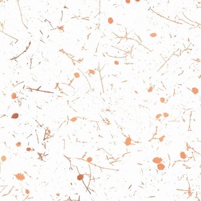 (LARGE) Abstract Snow in Pacific Northwest Coniferous Forest in Rose Gold on white