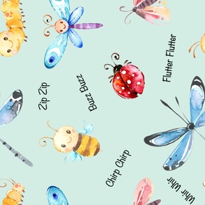 Cute Bugs Rotated / Mint