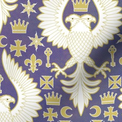 The Spirited Heraldic Eagle - Purple