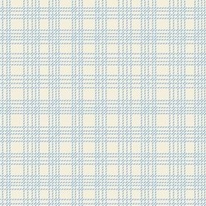 Dashed Plaid Cream and SkyBlue - small scale - mix and match
