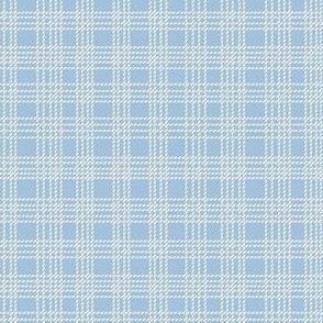 Dashed Plaid SkyBlue and Cream - small scale - mix and match