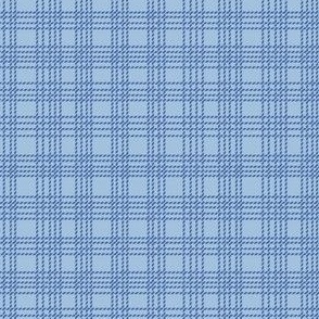 Dashed Plaid Sky Blue and Medium Blue - mix and match - small scale