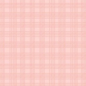Dashed Plaid Peach and Peachy Coral - small scale - mix and match