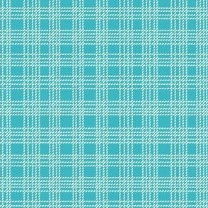 Dashed Plaid Teal and Cream - small scale - mix and match