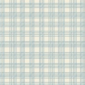 Dashed Plaid Cream and Steel Blue - small scale - mix and match