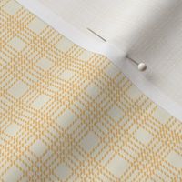 Dashed Plaid  Cream and Yellow - small scale - mix and match