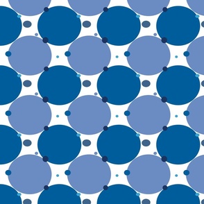 Big bubbles - blue and white - geometric