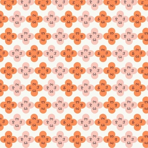 Clovers - Orange and Pink 