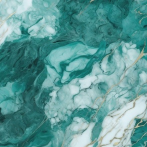 Turquoise Marble Texture with Gold Veins – Teal Marble