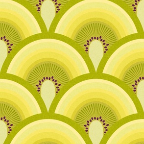 kiwi rainbow extra large wallpaper scale art deco kids by Pippa Shaw