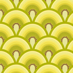 kiwi rainbow large wallpaper scale art deco kids by Pippa Shaw