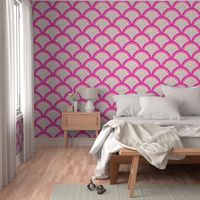 tropical dragonfruit rainbow extra large wallpaper scale pink white art deco kids by Pippa Shaw