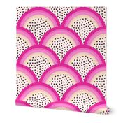 tropical dragonfruit rainbow extra large wallpaper scale pink white art deco kids by Pippa Shaw