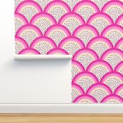 tropical dragonfruit rainbow extra large wallpaper scale pink white art deco kids by Pippa Shaw