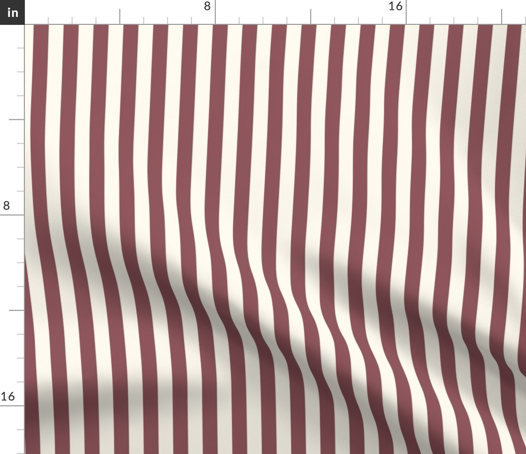 Cabana stripe - Dark antique mauve  - Perfect Stripes - small s lilac candy stripe