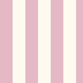 Cabana stripe - Light mauve pink and creamy white - perfect stripe - medium lilac candy stripe