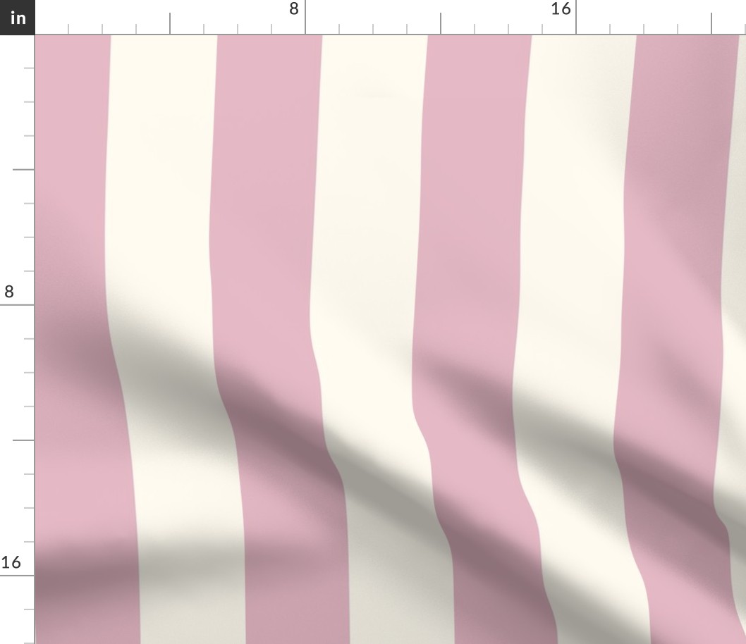 Cabana stripe - Light mauve pink and creamy white - perfect stripe - medium lilac candy stripe