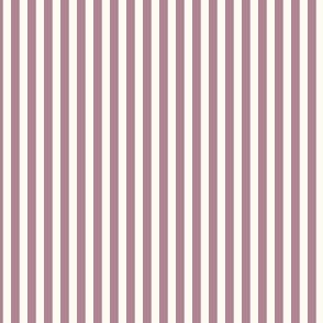 Cabana stripe - Medium antique mauve pink and creamy white - perfect stripe - extra small lilac candy stripe