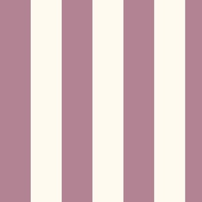 Cabana stripe - Medium antique mauve pink and creamy white - perfect stripe - medium lilac candy stripe