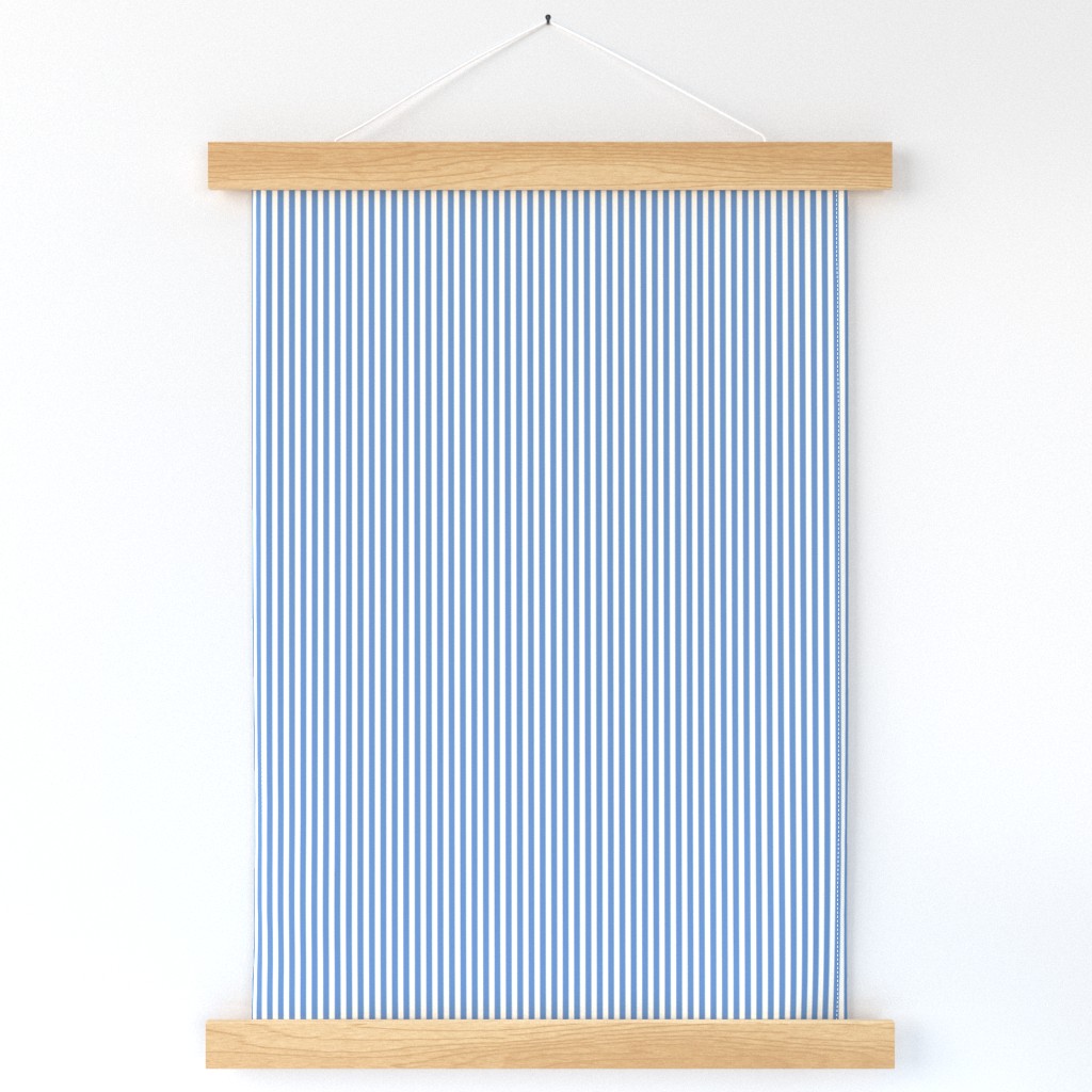 Cabana stripe - Soft blue stripes and creamy white - extra small blue nautical stripe