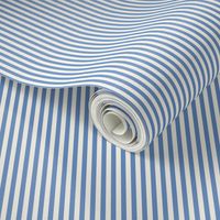 Cabana stripe - Soft blue stripes and creamy white - extra small blue nautical stripe
